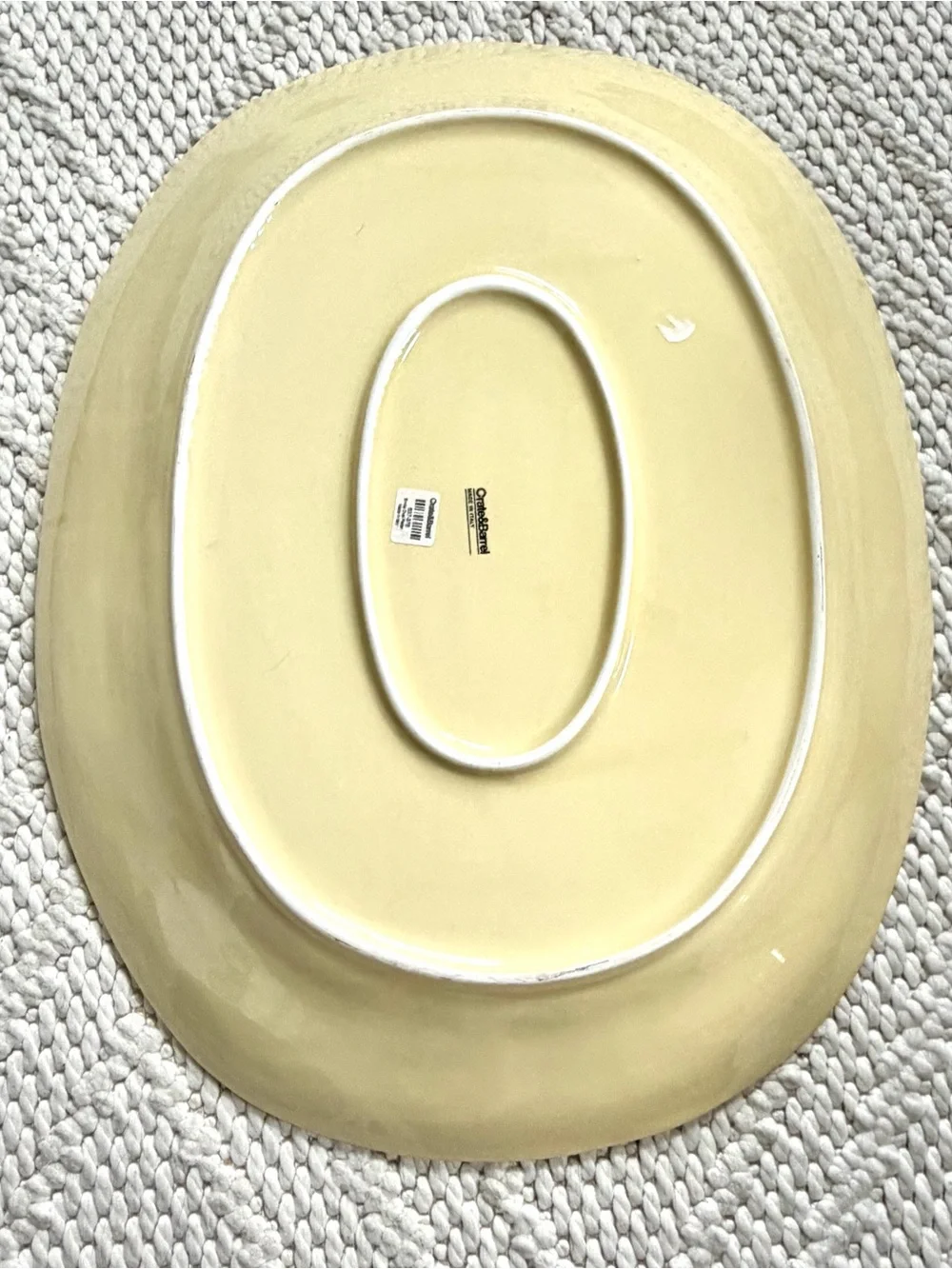 Crate & Barrel Emilia Hand-Painted Large Oval Serving Platter Made in Italy NEW